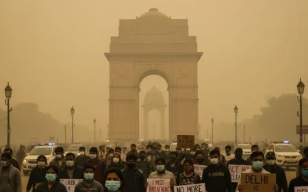 New Delhi blanketed by severe smog as residents protest